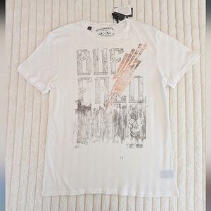 Buffalo David Bitton White and Orange Graphic Tee